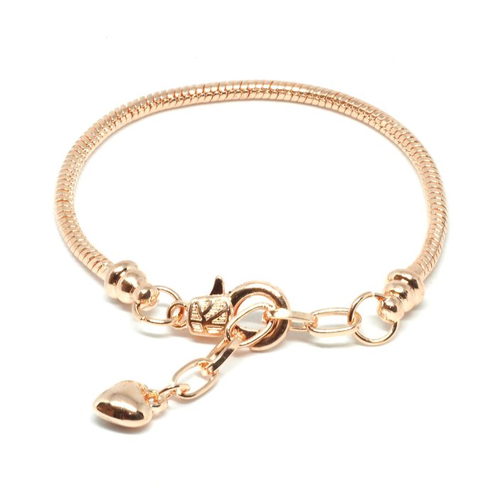 Bracelet fermoir mousqueton rose gold ajustable de 15 cm jusqu'à 19 cm